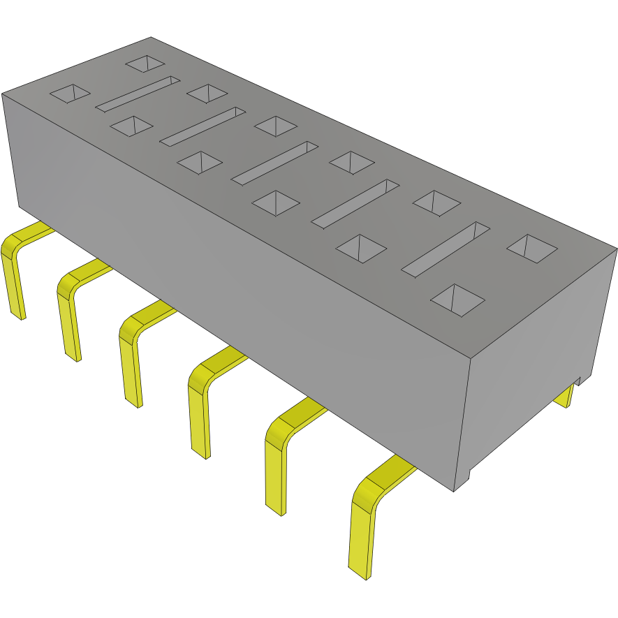 Samtec-HLE-106-02-G-DV-PE Steckverbinderleisten und Leiterplattenbuchsen Conn Socket Strip SKT 12 POS 2.54mm Solder ST Thru-Hole Tube