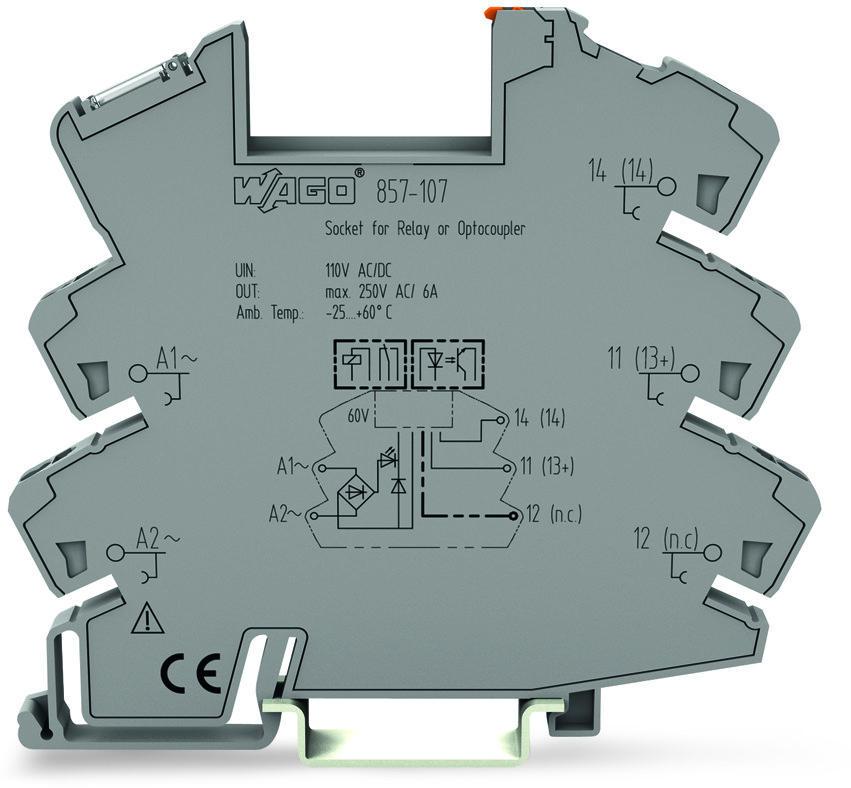 WAGO-857-107 Relaissockel Socket without Relay, AC/DC 120 V