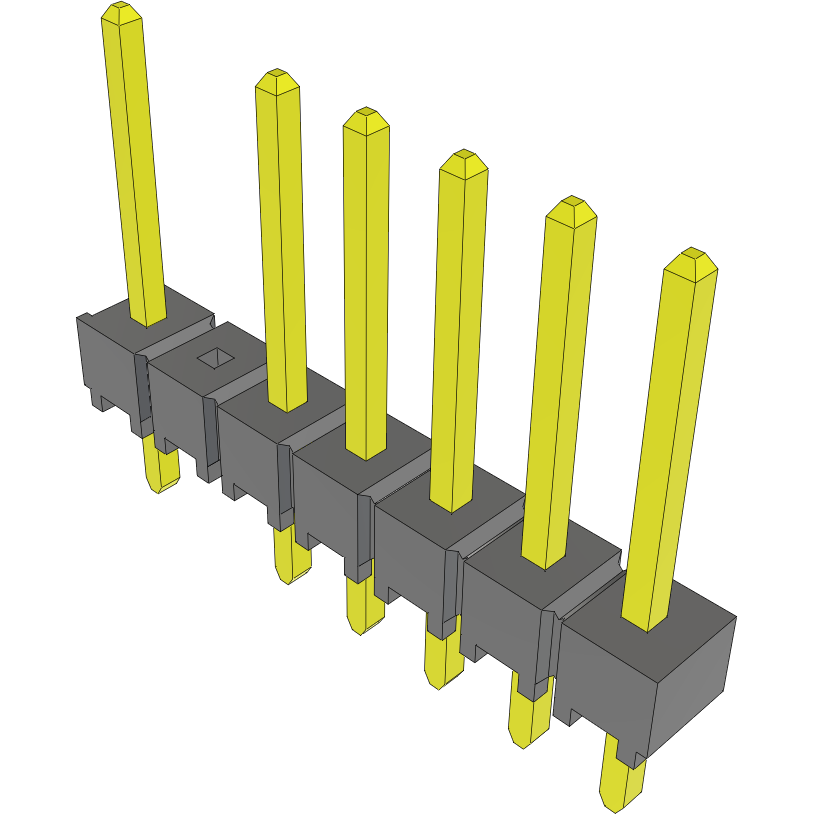 Samtec-TSW-107-14-S-S-006 Connector Headers and PCB Receptacles Conn Unshrouded Header HDR 7 POS 2.54mm Solder ST Top Entry Thru-Hole Bulk
