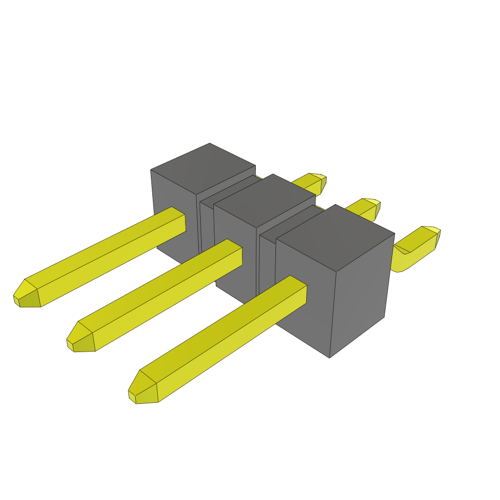Samtec-TSM-103-01-T-SH Piastre connettori e prese PCB Conn Unshrouded Header HDR 3 POS 2.54mm Solder RA Side Entry SMD Tube