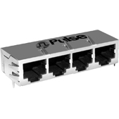 Pulse Electronics Corporation-E5688-3SC084-L Steckverbinder, Telefon und Telekommunikation Conn Modular Jack F 32 POS 2.54mm Solder RA Thru-Hole 32 Terminal 4 Port Cat 3