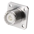 HUBER+SUHNER-23_UHF-0-0-2/033_-E RF-Steckverbinder Conn UHF 0Hz to 200MHz Solder ST Flange Mount RCP Silver Individual