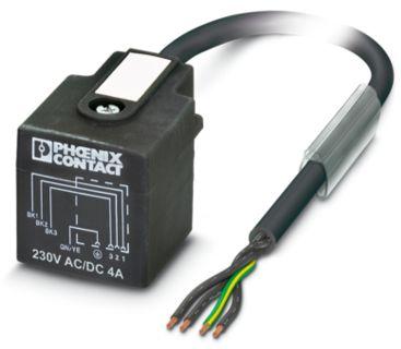 PHOENIX CONTACT-1438956 Cable Assembly Other Sensor/Actuator cable, 4-position, PUR halogen-free, Black-gray RAL7021, Free conductor end, on AD valve connector (pressure switch),Cable length: 3 m