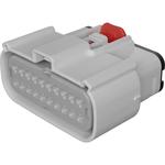 MX150 Mat Sealed Female Connector Assembly Dual Row 20 Circuits UL 94V 0 Keying Option D with Connector Position Assurance Stone Gray