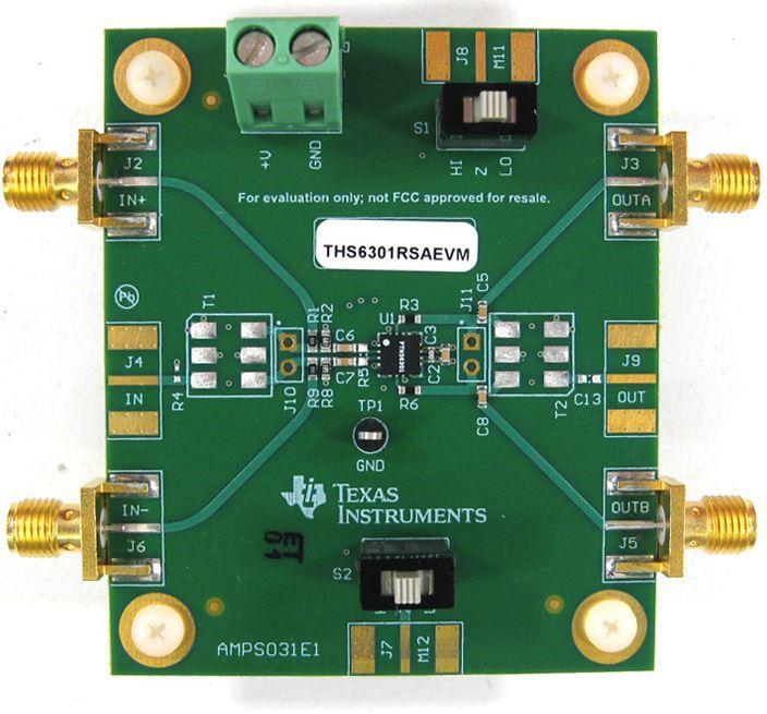 Texas Instruments-THS6301RSAEVM Cartes et kits de développement de circuit intégré d'amplificateur THS6301 OP Amp Evaluation Board