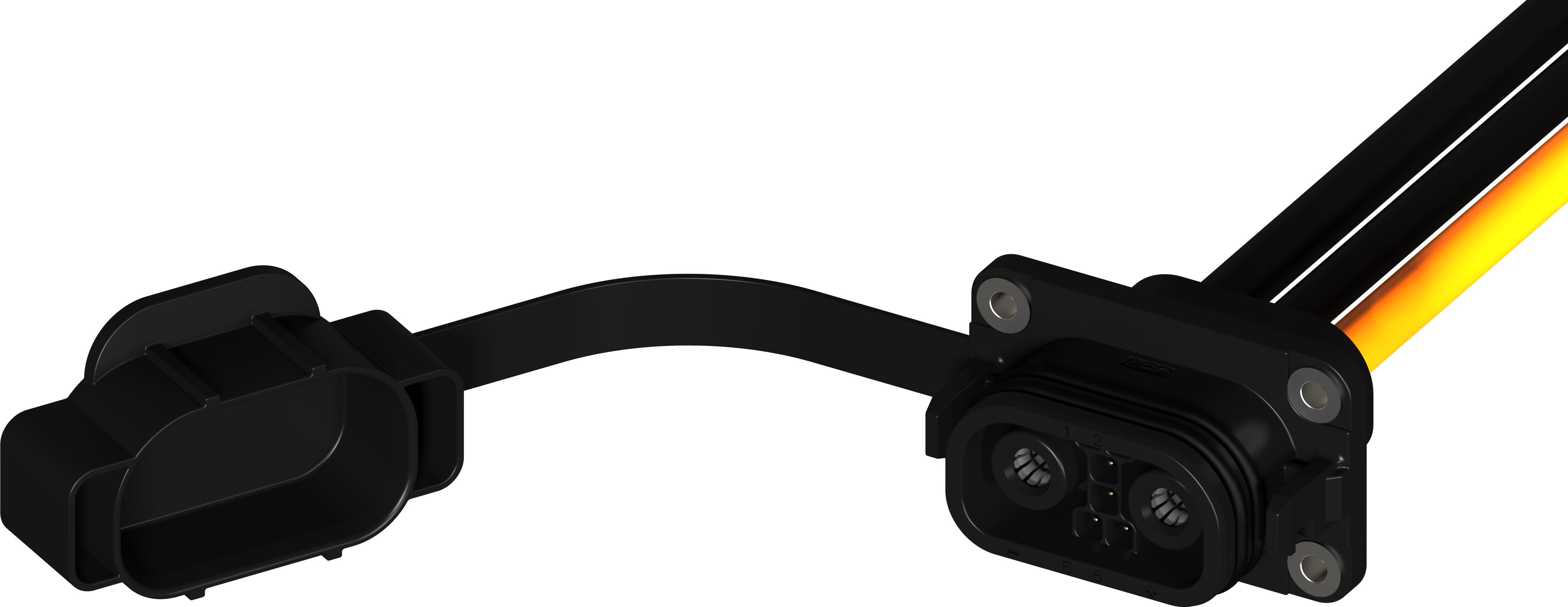 Amphenol Communications Solutions-AU10169535-J24CBLF Cable Assembly DC Power Cable Assembly 0.2m Not Included 2Power/4SignalPOS SKT 6AWG