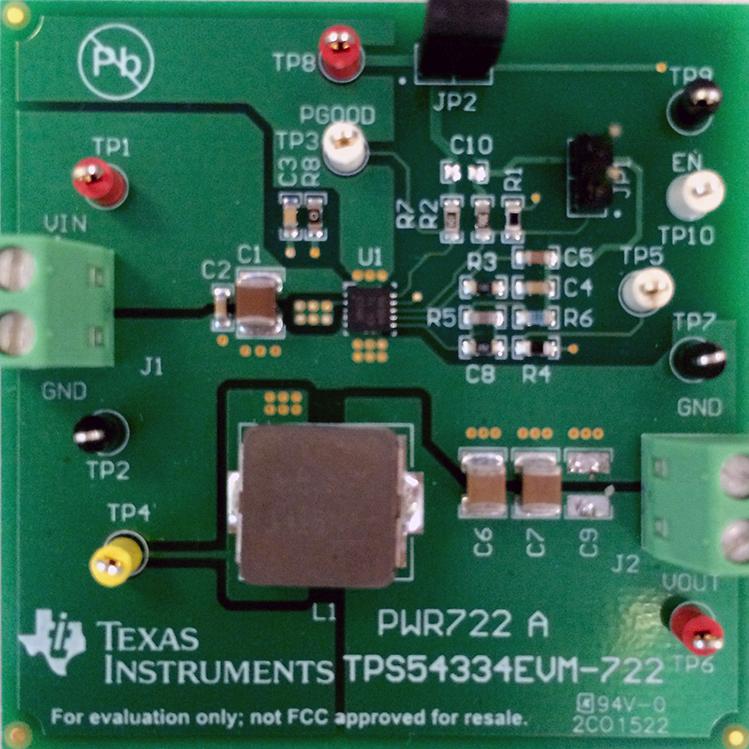 Texas Instruments-TPS54334EVM-722 Kit e schede di sviluppo gestione della potenza TPS54334 DC to DC Converter and Switching Regulator Chip 3.3V Output Evaluation Board