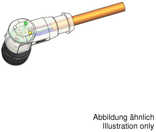 CONEC-43-11642 Andere Kabelbaugruppen Female Connector M12X1 Angled, Brass, Nickel, Gold Plated