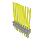 Conn Unshrouded Header HDR 9 POS 1.27mm Solder ST Top Entry Thru-Hole Tube