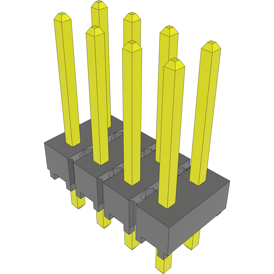 Samtec-HTSW-104-14-H-D 连接器插头及 PCB 插座 Conn Unshrouded Header HDR 8 POS 2.54mm Solder ST Top Entry Thru-Hole Bulk