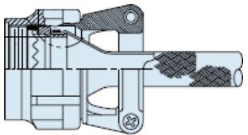 Glenair-319AS137XB08 Schrumpfbalgenadapter EMI/RFI Backshell 180° 8 Shell Size Nickel Composite