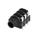 Conn 1/4" Stereo Jack F 2 POS Solder ST Thru-Hole 6 Terminal 1 Port