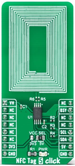 MikroElektronika-MIKROE-5230 射频/无线开发板和套件 M24LR64E-R NFC/RFID Tag and Transponder Click Board