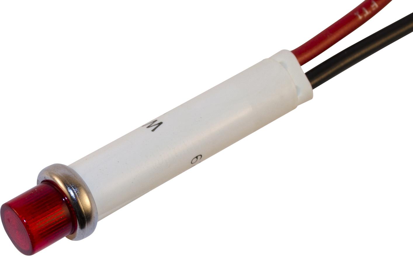 Wamco, Inc-WL-2191L1-24V Panel Mount Indicators LED Panel Mount Indicator Uni-Color Red 2-Pin