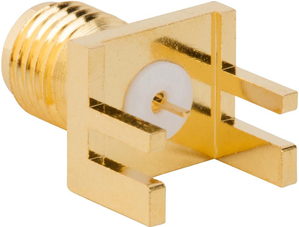 Amphenol RF-901-10309 Connector RF Conn SMA 0Hz to 18GHz 50Ohm Solder ST Edge Mount F Gold