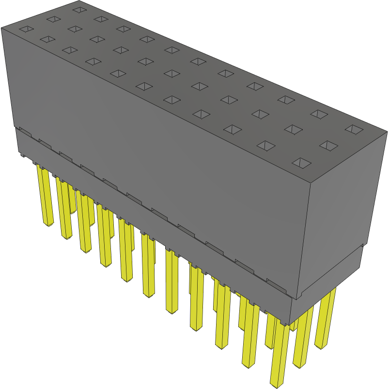 Samtec-ESQ-111-38-G-T Steckverbinderleisten und Leiterplattenbuchsen Conn Elevated Socket SKT 33 POS 2.54mm Solder ST Top Entry Thru-Hole Tube