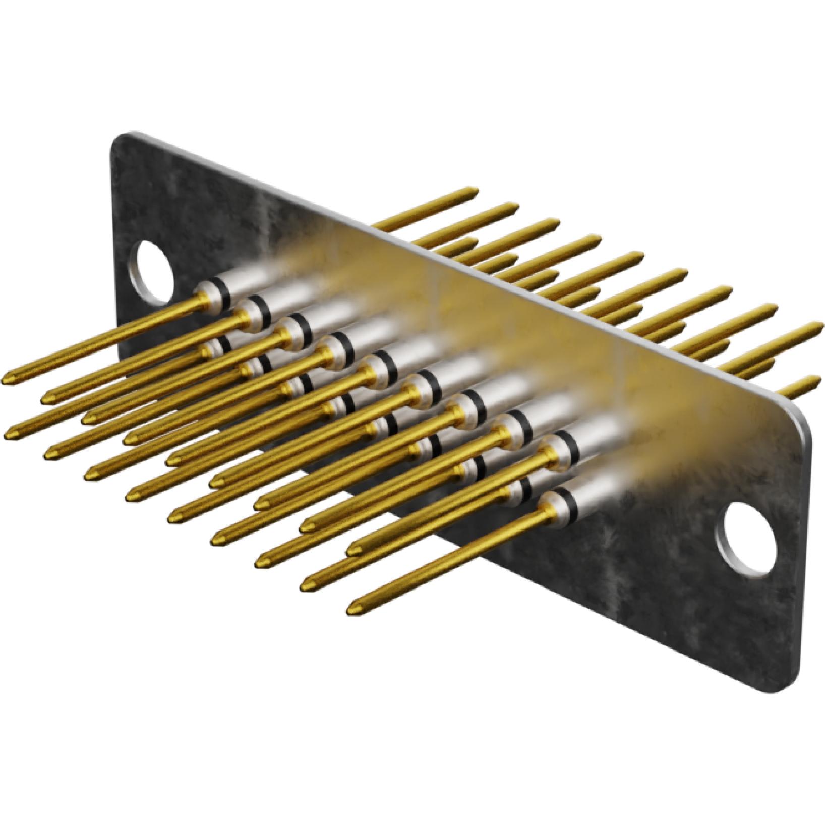 Molex-0732860260 Steckverbinderzubehör Bolt in EMI Filter Plate, Standard Density, 2x9, Straight, 100 pF C Feed through, 39.62mm Plate Length