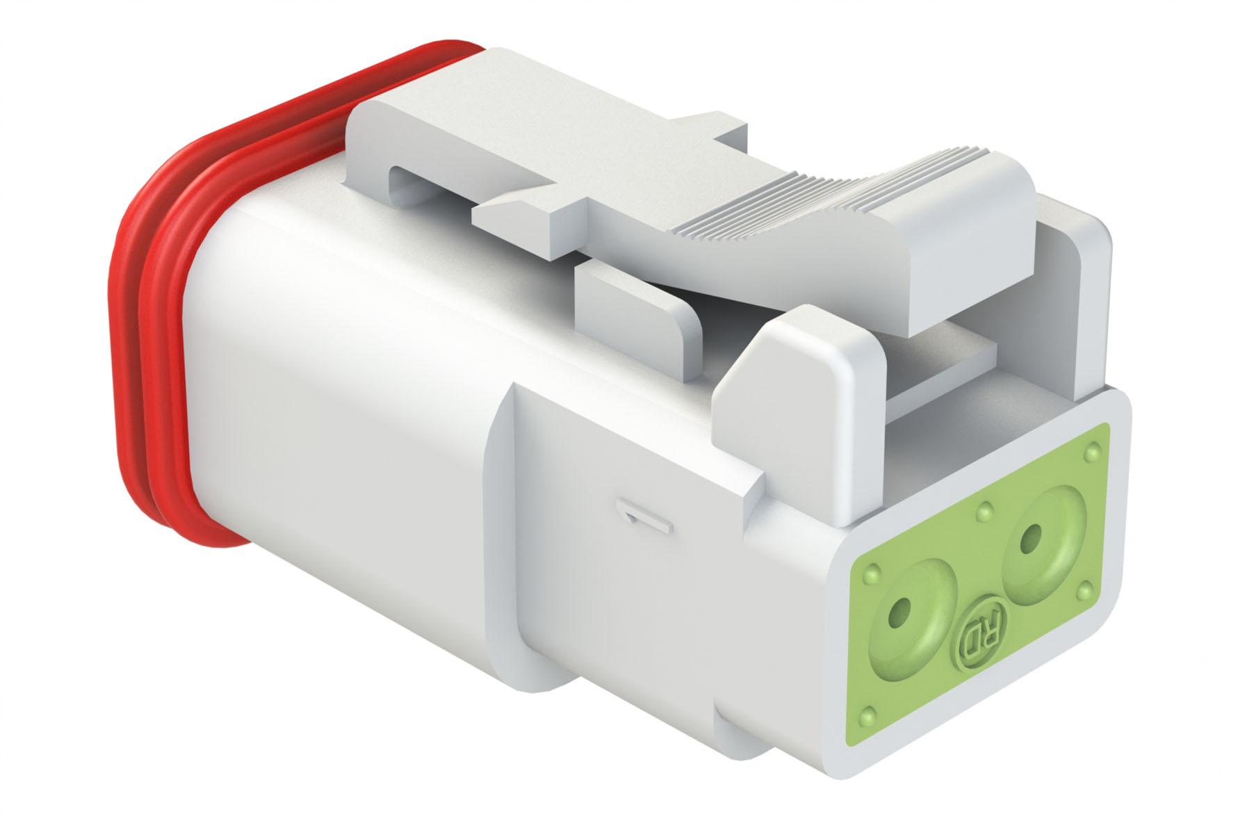 Amphenol-AT06-2S-RD01WHT Einzeladersteckverbinder, Gehäuse Conn Housing PL 2 POS Crimp ST Cable Mount White