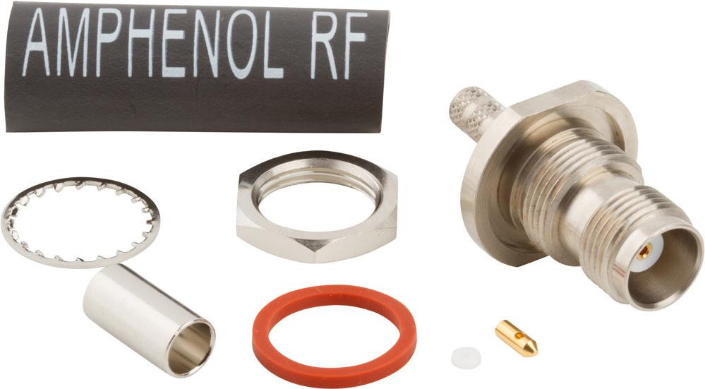 Amphenol RF-031-6507 Connector RF Conn TNC 0Hz to 6GHz 50Ohm Crimp ST Panel Mount F Gold Bag