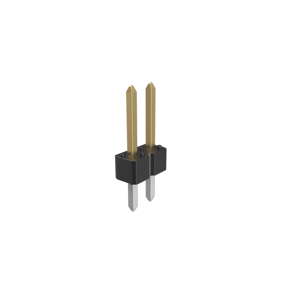 Amphenol Communications Solutions-68001-102HLF Connector Headers and PCB Receptacles BergStik®, Board to Board connector, Unshrouded vertical header, Through Hole, Single Row, , 2 Positions, 2.54 mm (0.100in) Pitch