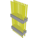 Conn Board Stacker HDR 20 POS 1.27mm Solder ST Top Entry Thru-Hole Tube