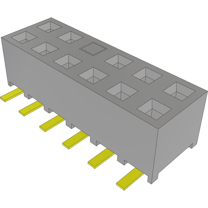 Samtec-SMM-106-02-S-D-08 Steckverbinderleisten und Leiterplattenbuchsen Conn Socket Strip SKT 12 POS 2mm Solder ST Top Entry SMD TIGER EYE™ Tube