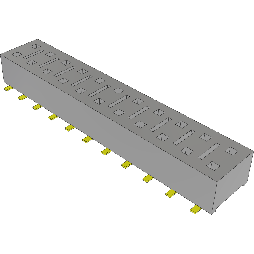 Samtec-HLE-111-02-G-DV Steckverbinderleisten und Leiterplattenbuchsen Conn Socket Strip SKT 22 POS 2.54mm Solder ST Top Entry SMD Tube
