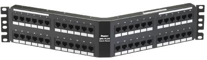 Panduit-DPA48688TGY Connector Telephone and Telecom Punch down Patch Panel 48-port category 6 punch down angled patch panel in black