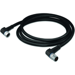 Sensor/Actuator Cable, fitted on both ends, 4-Pole, M8 Socket, Angled, M12 Plug, Angled, 1 m