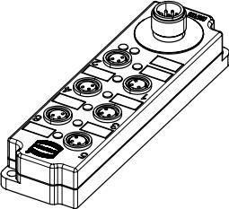 HARTING-090700510100 null Sensor/Actuator Box PNP Wiring 3 Pole M8 6 Port to M12