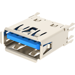 Amphenol Communications Solutions-GSB312137CHR Connector USB Conn USB 3.0 Type A RCP 9 POS 0.5mm/1.5mm/1mm Solder ST Thru-Hole 9 Terminal 1 Port Tray