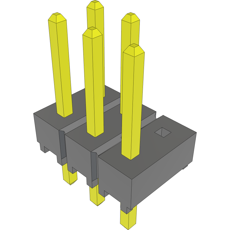 Samtec-TSW-103-23-L-D-006 Connector Headers and PCB Receptacles Conn Unshrouded Header HDR 6 POS 2.54mm Solder ST Top Entry Thru-Hole Bulk