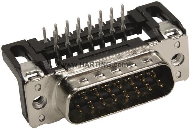 HARTING-09652236802 Steckverbinder, D-Sub Conn D-Sub M 15 POS 1.37mm Solder RA Thru-Hole 15 Terminal 1 Port
