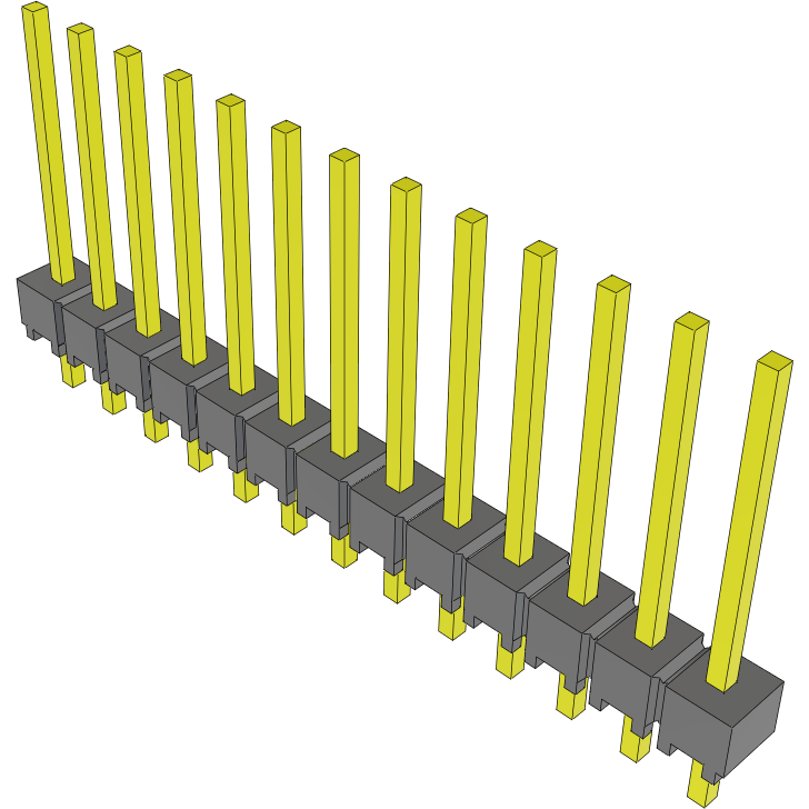 Samtec-MTSW-113-22-T-S-440 Connector Headers and PCB Receptacles Conn Unshrouded Header HDR 13 POS 2.54mm Solder ST Top Entry Thru-Hole Bulk
