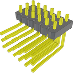 Conn Unshrouded Header HDR 18 POS 2.54mm Solder RA Side Entry Thru-Hole Bulk