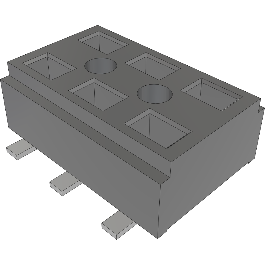 Samtec-CLT-103-02-SM-D-BE-TR Connector Headers and PCB Receptacles Conn Socket Strip SKT 6 POS 2mm Solder ST Bottom Entry SMD TIGER CLAW™ T/R