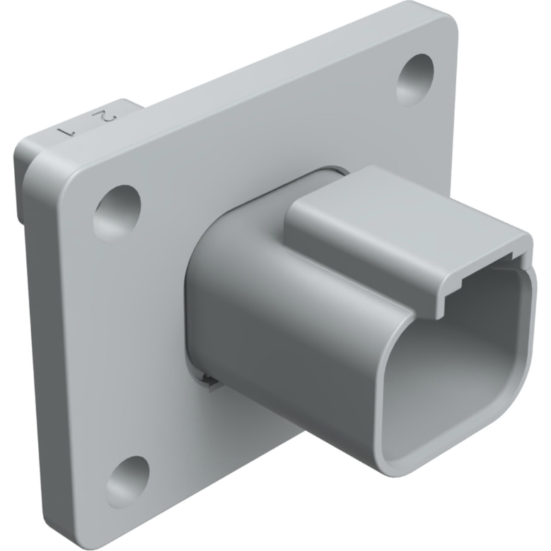 Amphenol-AT04-2P-L012 Einzeladersteckverbinder, Gehäuse Conn Housing RCP 2 POS Crimp ST Flange Mount Gray Box