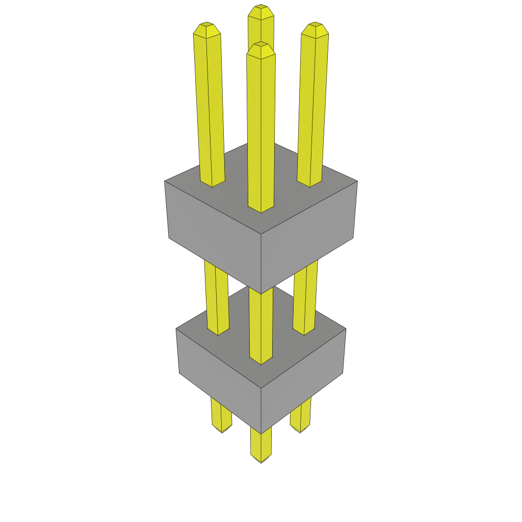 Samtec-TW-02-05-L-D-300-110 Connector Headers and PCB Receptacles Conn Board Stacker HDR 4 POS 2mm Solder ST Top Entry Thru-Hole Bulk