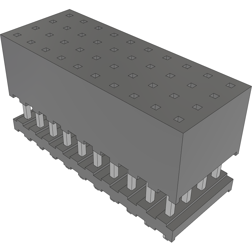 Samtec-ESQT-110-03-M-Q-408 Cabezales del conector y receptáculos PCB Conn Elevated Socket SKT 40 POS 2mm Solder ST Thru-Hole Layer