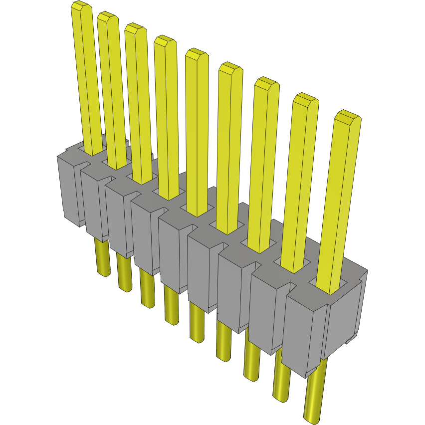 Samtec-MTMS-109-52-G-S-205 Connector Headers and PCB Receptacles Conn Unshrouded Header HDR 9 POS 1.27mm Solder ST Top Entry Thru-Hole Tube