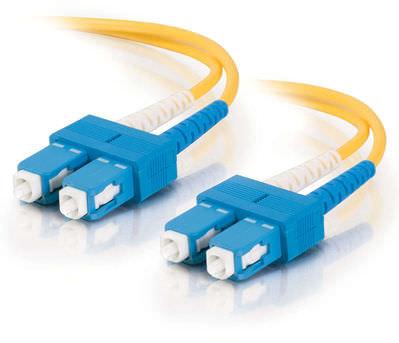 Legrand-34546 Cable Assembly Fiber Optic 9m SC-SC 9/125 OS2 Duplex Single-Mode Fiber Optic Cable - Plenum CMP-Rated - Yellow