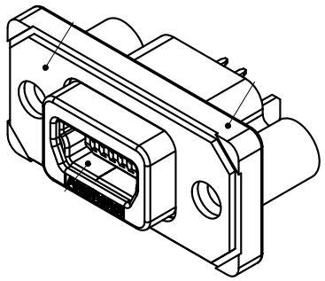 Amphenol Communications Solutions-MUSBB55104 Connector USB Conn Mini USB 2.0 Type B RCP 5 POS 0.8mm Solder ST Thru-Hole 5 Terminal 1 Port