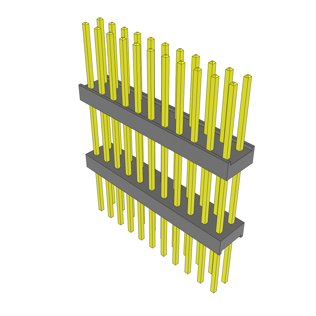 Samtec-ZW-11-19-G-D-590-370 Piastre connettori e prese PCB Conn Board Stacker HDR 22 POS 2.54mm Solder ST Top Entry Thru-Hole Bulk