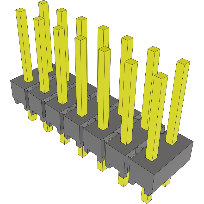 Samtec-MTSW-107-24-L-D-290 Steckverbinderleisten und Leiterplattenbuchsen Conn Unshrouded Header HDR 14 POS 2.54mm Solder ST Top Entry Thru-Hole Bulk