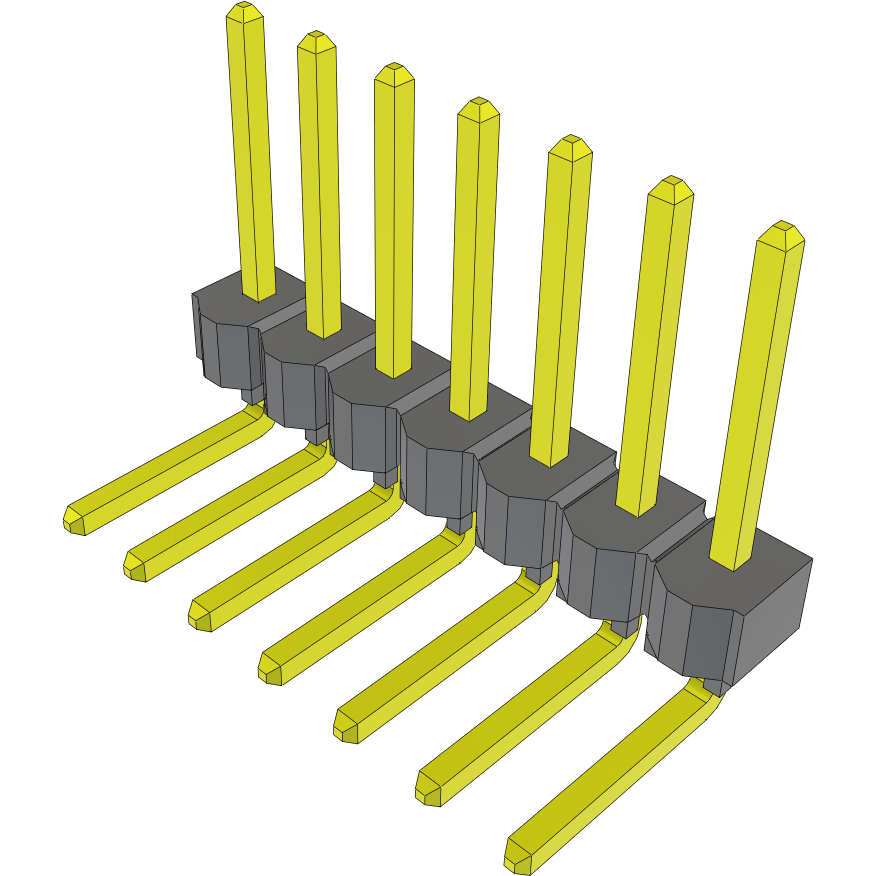 Samtec-TSW-107-16-L-S-RA Piastre connettori e prese PCB Conn Unshrouded Header HDR 7 POS 2.54mm Solder RA Side Entry Thru-Hole Bulk