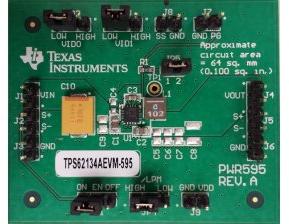 Texas Instruments-TPS62134AEVM-595 Power Management Development Boards and Kits TPS62134A DC to DC Converter and Switching Regulator Chip 0.85V to 0.975V Output Evaluation Board