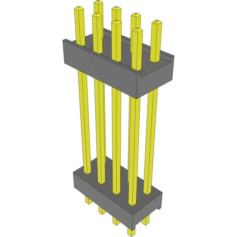 Samtec-DW-04-12-T-D-787-LL Embases de raccordement et réceptacles PCB Conn Board Stacker HDR 8 POS 2.54mm Solder ST Top Entry Thru-Hole Bulk