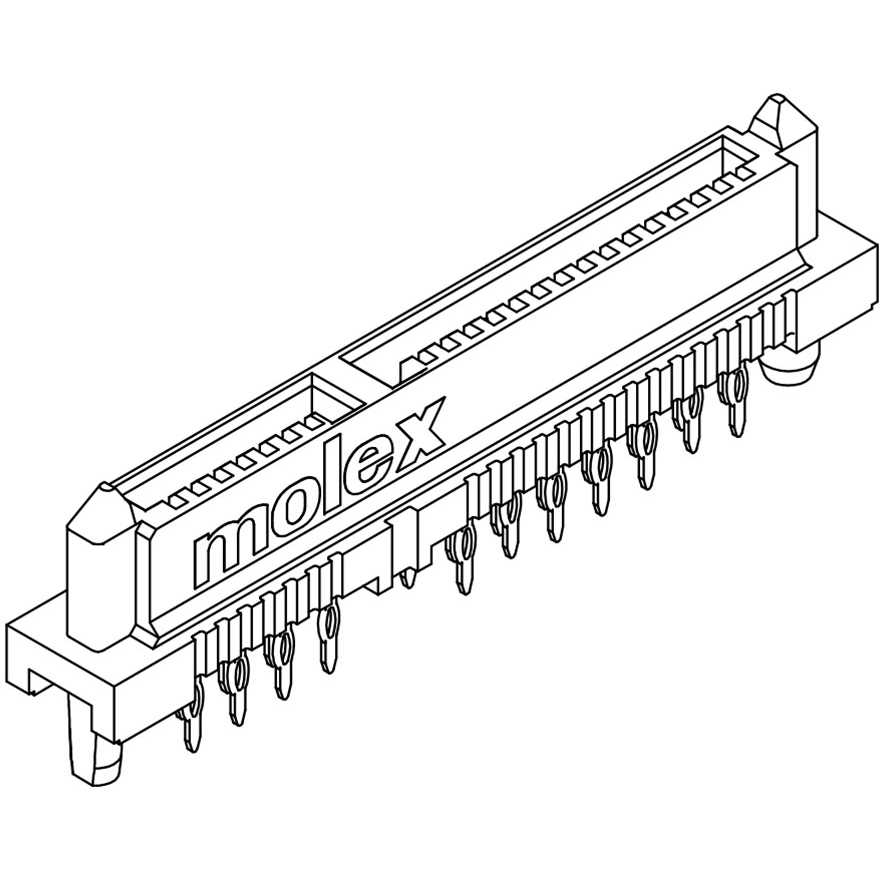 Molex-87701-1001 SCSI 连接器 Conn SATA RCP 22 POS 2.54mm Press Fit ST Thru-Hole 22 Terminal 1 Port Tray