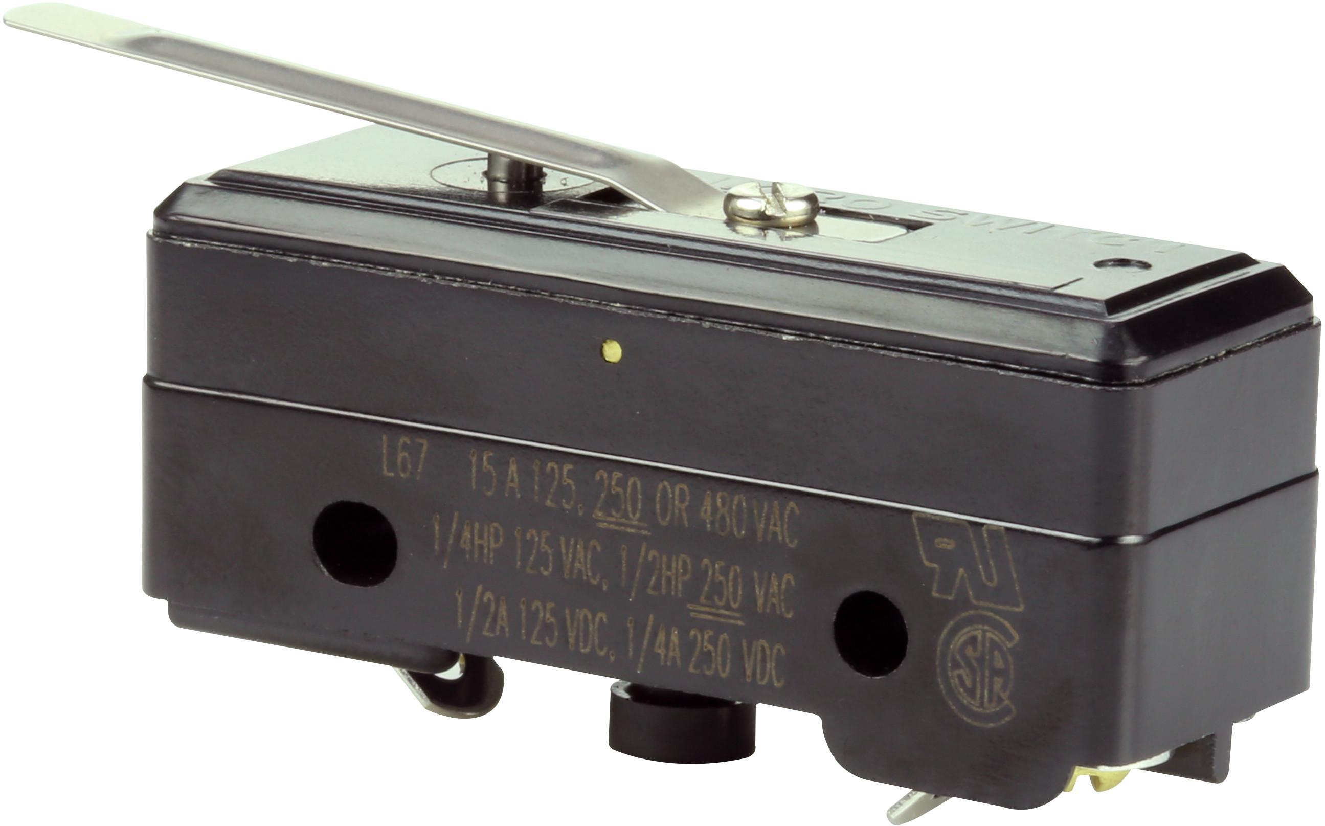 Honeywell-BZ-RLX Schnappschalter Switch Snap Action N.O./N.C. SPDT Leaf Lever 15A 480VAC 250VDC 372.85VA 0.83N Screw Mount Solder