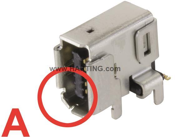 HARTING-09452812560333 Interface de raccordement Conn Interface F 8Signal/2Ground POS Solder RA SMD 10 Terminal 1 Port Sample